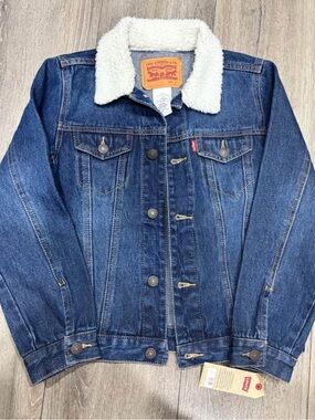 Levi's Blue Denim Jacket with Sherpa Collar